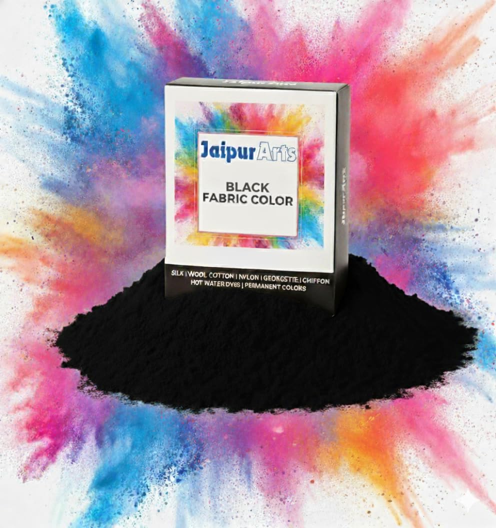 Black Color Fabric Dye Colour Dye Jeans Color Pakaa Rang Fabric Dye for Clothes Permanent Powder Faded Jeans Pakka Rang Tshirt (10 Gram)