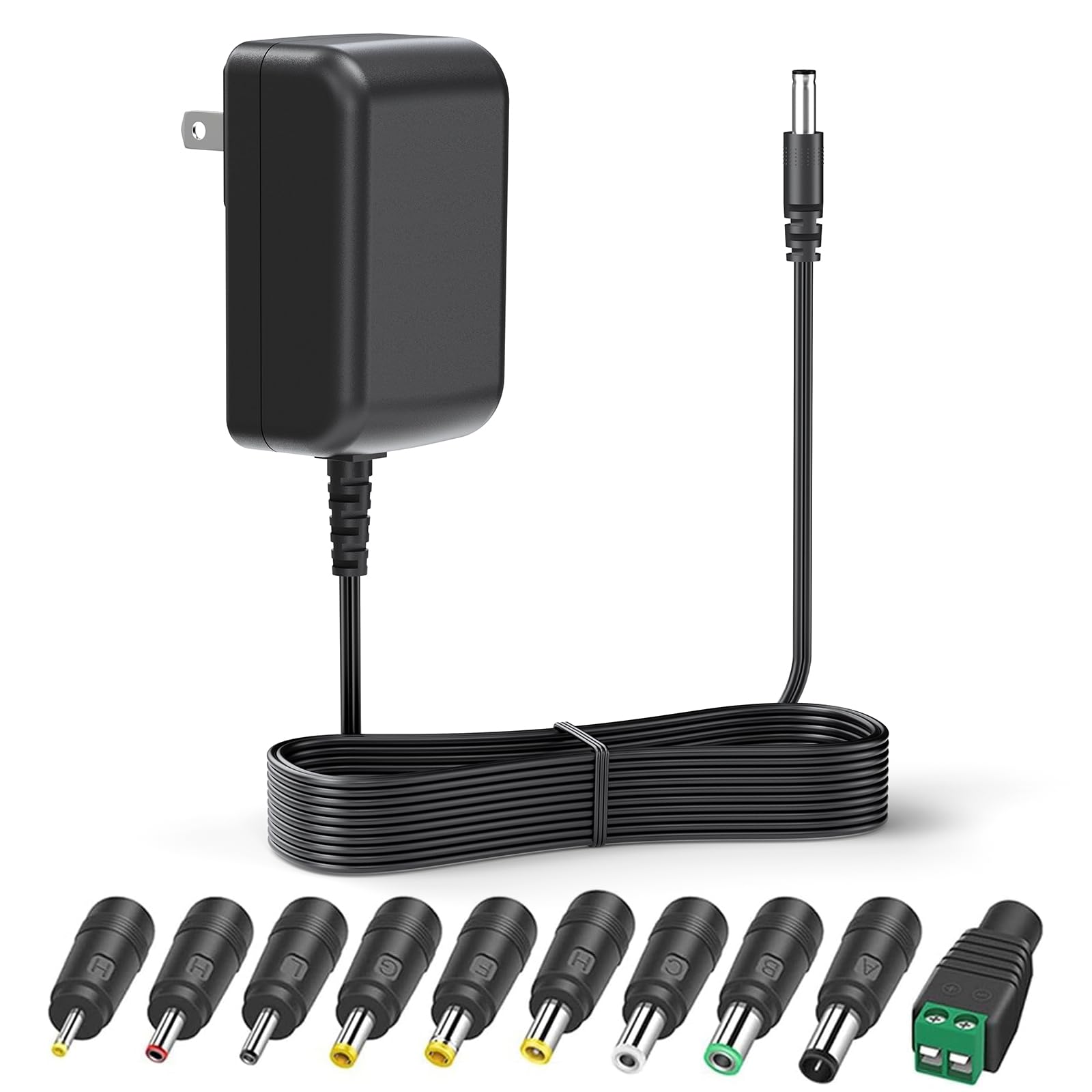 16V 2A 1.5A AC Adapter Power Supply 32W 10 Tips Power Cord Charger Replacement for Webcams Monitors Scanners Routers LED Lights