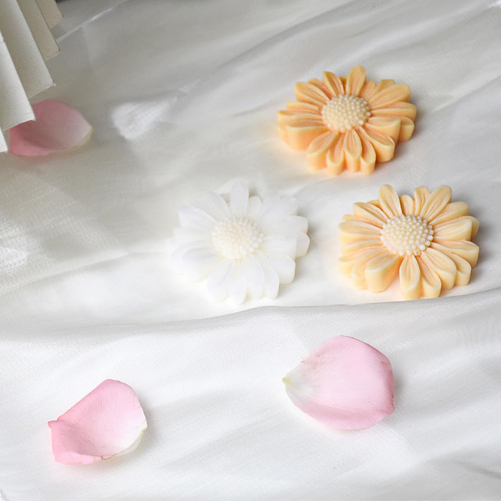 Moules Silicone 3D En Forme De Fleur (lot De 2) - Pour Bougies, Résine, Savon, Pâtisserie - Résiste De -40°C à 220°C