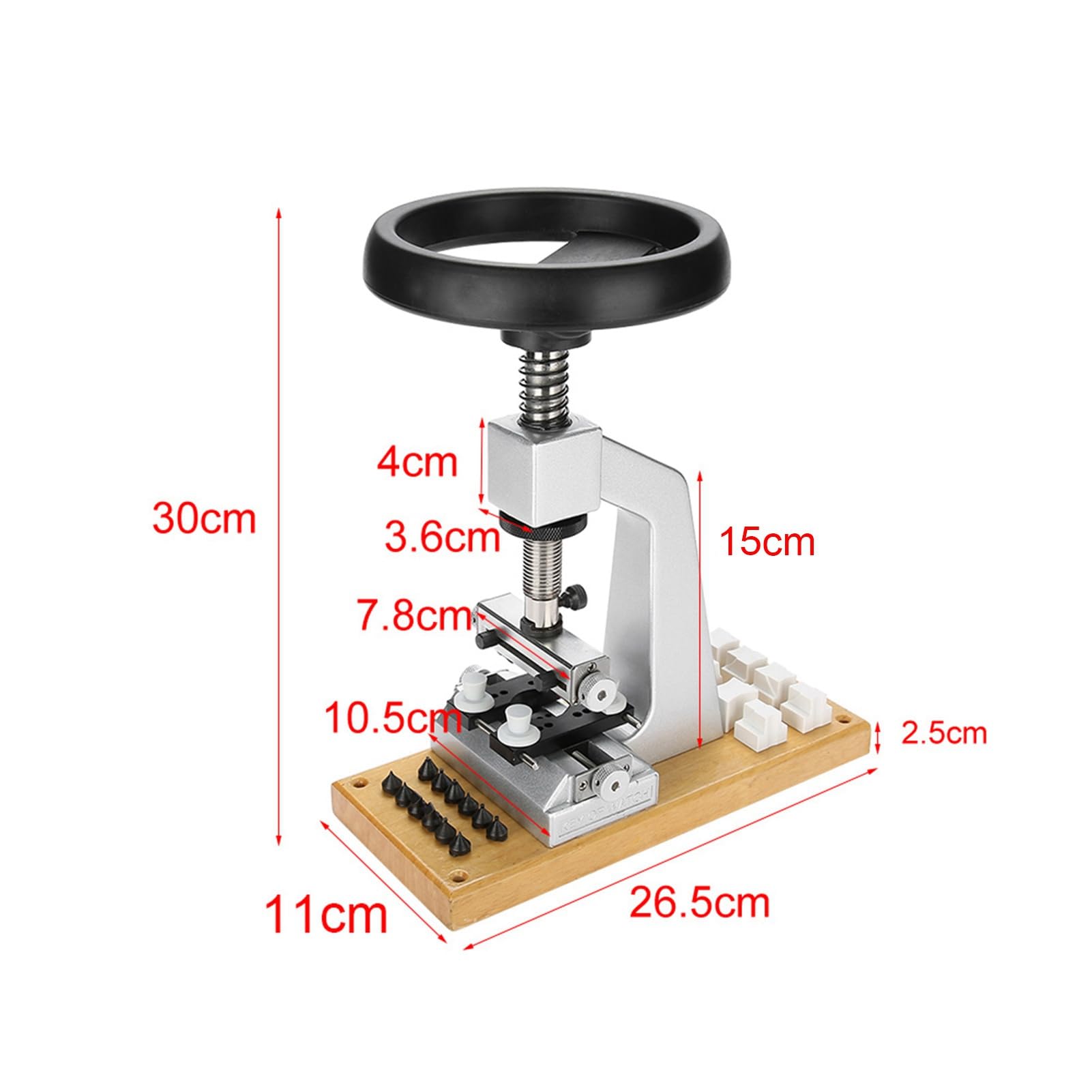 GLOGLOW Herramientas y Kits de Reparación Abridor de Espalda con 6 Troqueles Soporte Ajustable y Tornillo de Banco para Reparación de Ostras Impermeables Cajas Atornilladas Abridor de Cajas de Reloj