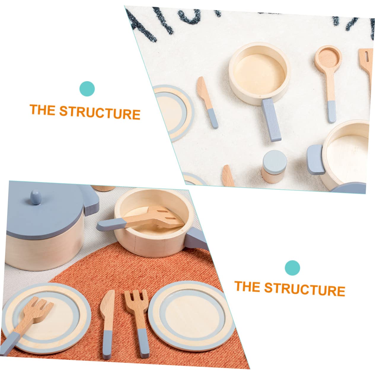 ERINGOGO Cocina de Juguete Infantil de Madera Utensilios Simulados para Juguete Educativo para Desarrollo y Juego Casa