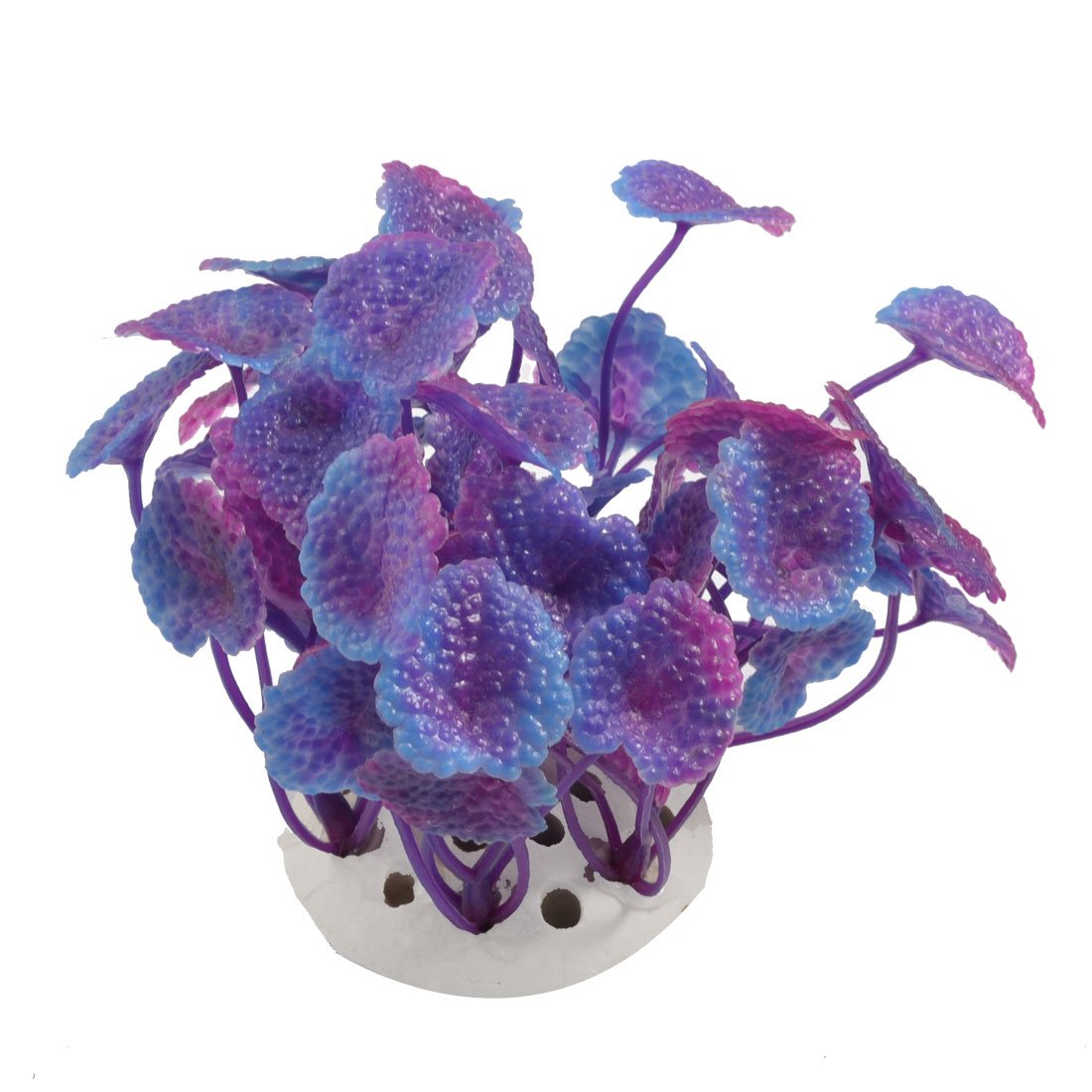 Décoration d'aquarium Décor d'aquarium Base en céramique Gazon Artificiel Violet 2,8"