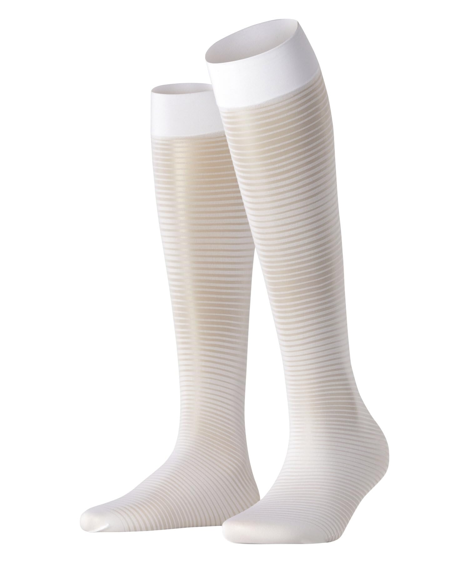 FALKE Women's Sun Blind 25 DEN W Kh Sheer Patterned 1 Pair Knee-High Socks, White 2209, 5.5-8