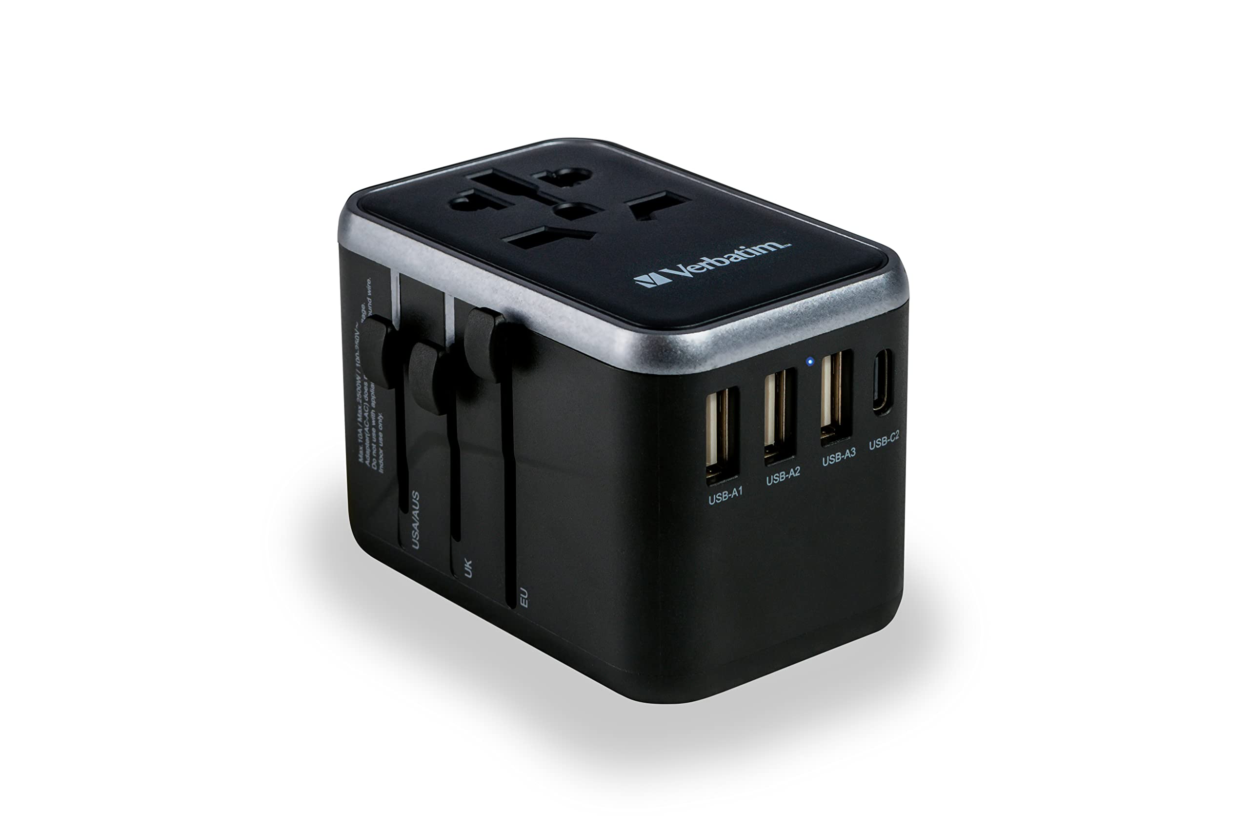 VERBATIM 49546 - UTA-04 UNIVERSAL TRAVEL ADAPTER - PD61W / QC / 3xUSB / 2xType-C