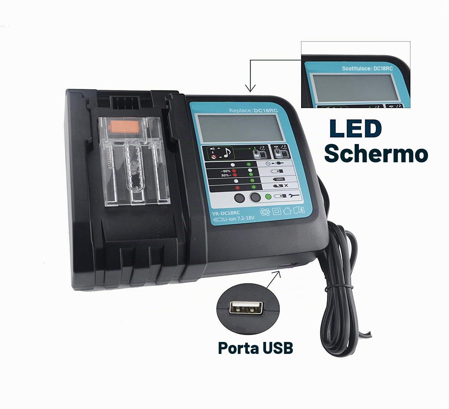 2 X 18 V 5,0 Ah BL1850 batteria di ricambio con caricatore 3A per makita batteria DHR171Z DTM51Z DTD152Z TD110DZ DTD146Z dlm431z dub184 DGA404 DGA454 DGA504 DUB182 DUB183