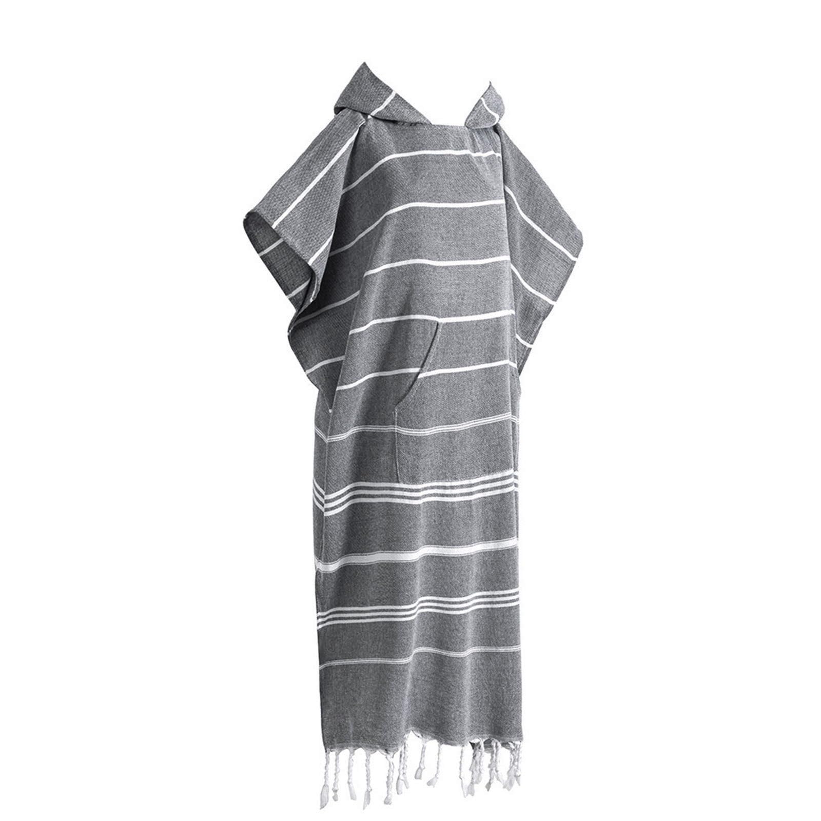 Xjdzineq Bathrobe Absorbent Microfibre Beach Poncho Towel with Hooded Quick Drying for Surfing and Swimming Quick Drying Towel