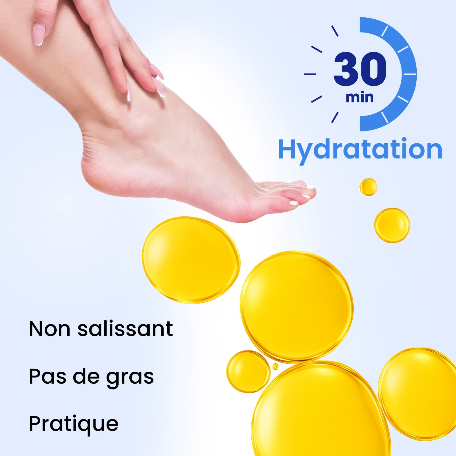 6 Paires Masque Pieds Hydratant à la Noix de Coco, pour Pieds Très Secs et Abîmés – Soin au Beurre de Karité, à l’Huile de Jojoba et à la Vitamine E, Foot Mask