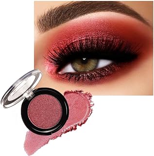Monochrome Powder Eyeshadow Palette Makeup,Wine Red Natural Neutral Single Shimmer Eye Shadow for Older Women,Buildable Sparkly Eye Finish,Long Lasting Naturing-Looking