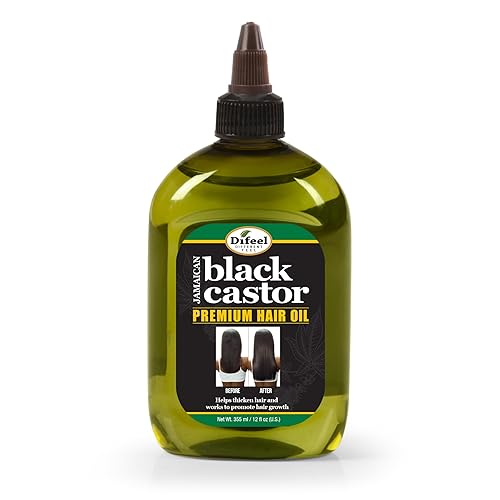 Miniatura 1 de Difeel Aceite de ricino negro jamaicano de primera calidad, grande, 12 onzas, aceite de ricino negro jamaicano para el crecimiento del cabello