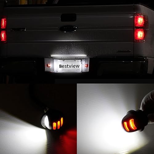 Miniatura 10 de Bestview Luces de matrícula, lámpara LED para parachoques trasero con cubierta de casquillo de repuesto para Ford F150 F250 F350 F450 F550 Superduty
