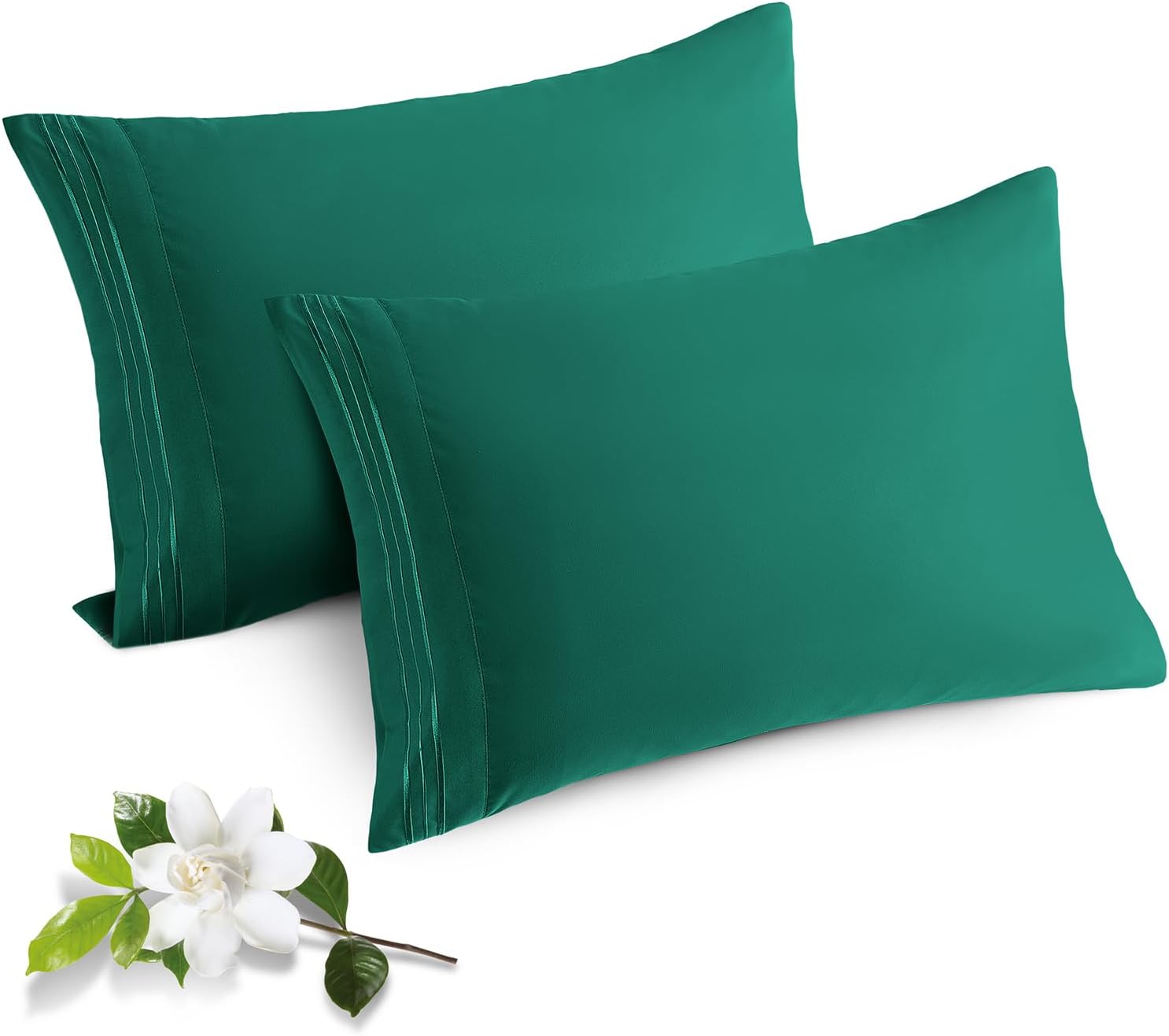 Horbaunal 2 Pack Microfiber Pillowcases Standard Size Dark