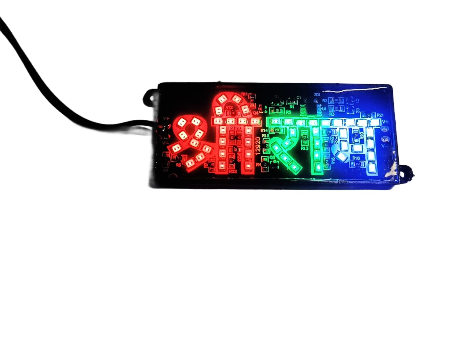 LED Display Board Text, Multi-Color RGB Lighting, Electronic Circuit Module with Cable (SHREE RAM)-image-11