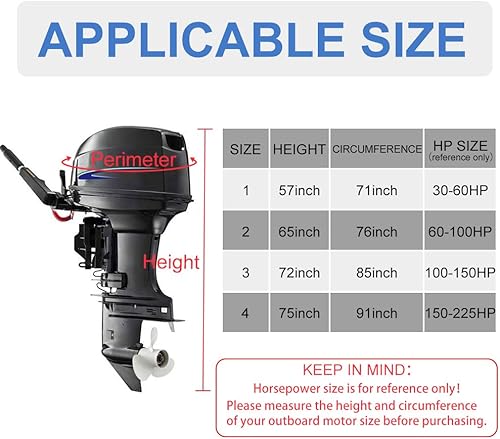 Miniatura 2 de Cubierta para motor fuera de borda 600D, resistente a la decoloración y al desgarro, impermeable y a prueba de rayos UV, cubierta de motor de barco