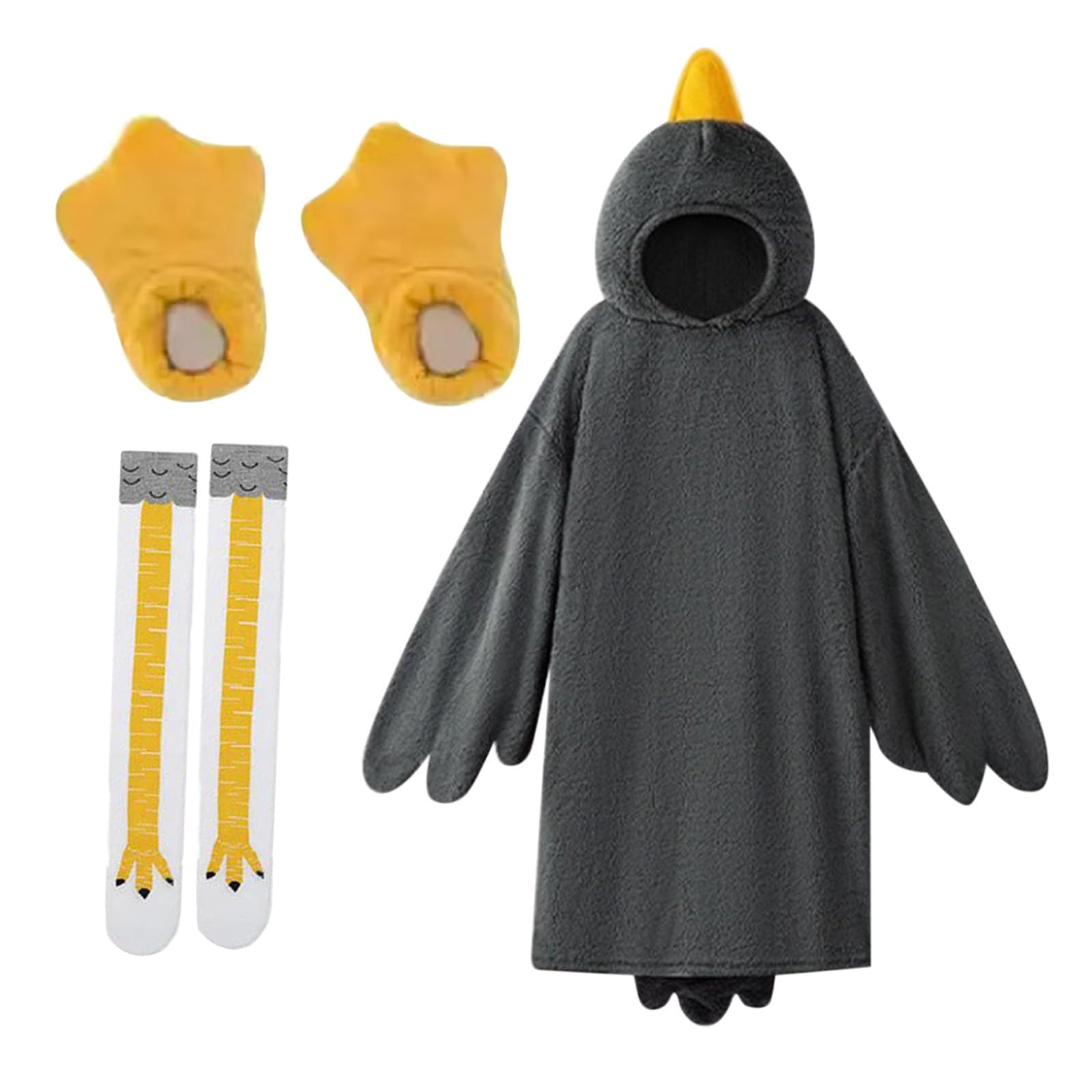 Duck Blanket Hoodie for Kids Oversized Warm Big Goose Wearable Blanket with Hood Design Lounging Sweatshirt With Bathrobe Shoes Socks for Boys Girls Warm Cozy Loungewear (Dark Gray, 13-14 Years) — image 1