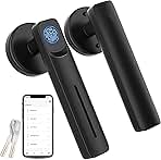 Fingerprint Door Lock with Smart APP,Fingerprint Door Knob,Biometric Door Knob Keyless Entry Door Lock with Tuya for Home/Bedroom/Office/Apartment/Airbnb Black