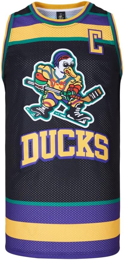 D-5 Men Mighty Ducks 33 Goldberg 96 Conway 99 Banks Basketball Jersey image 2