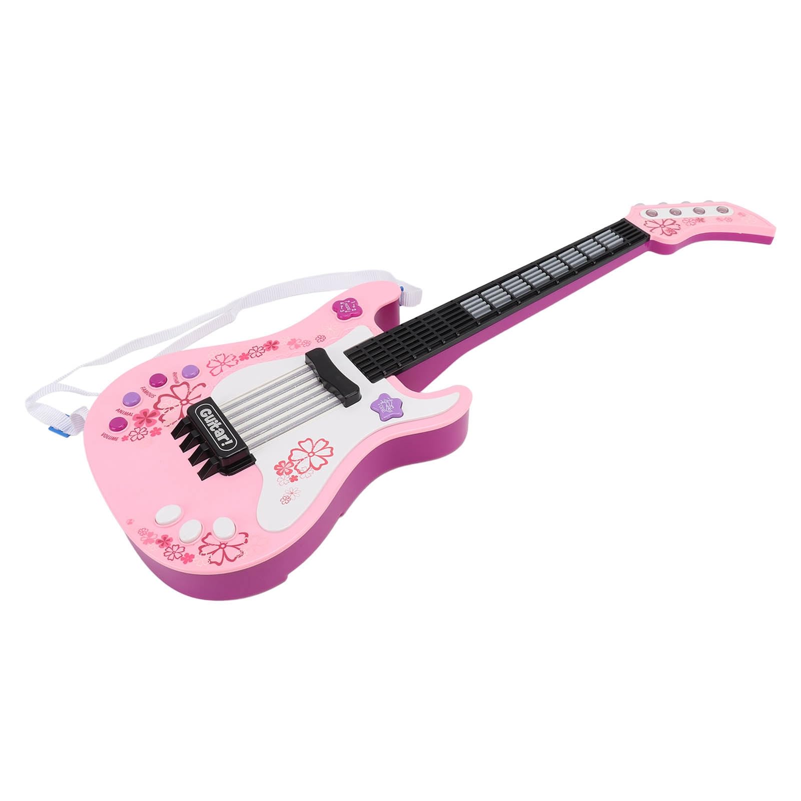 Giocattolo per Chitarra Elettronica per Bambini con modalità Multiple e Luci Ritmiche per L'apprendimento della Musica dei Bambini Strumento in Plastica da 56,6 Cm (Rosa)