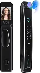 INTELAR Desbloqueio facial 3D Smart Lock, fechadura de porta 7 em 1 sem chave, fechadura WiFi embutida, fechadura de porta inteligente