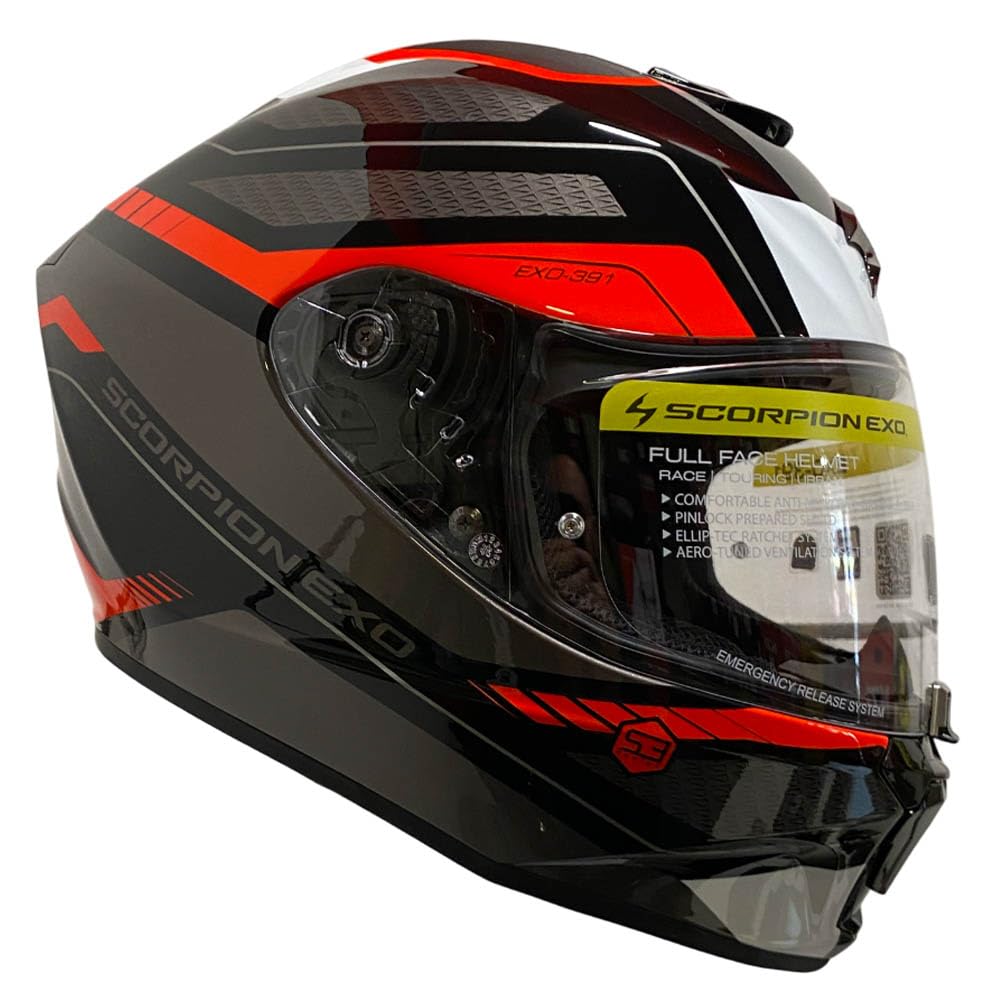 Scorpion Exo-391 Neo Rojo | Casco de Moto Integral Unisex Hombre y Mujer Homologado ECE 22.06
