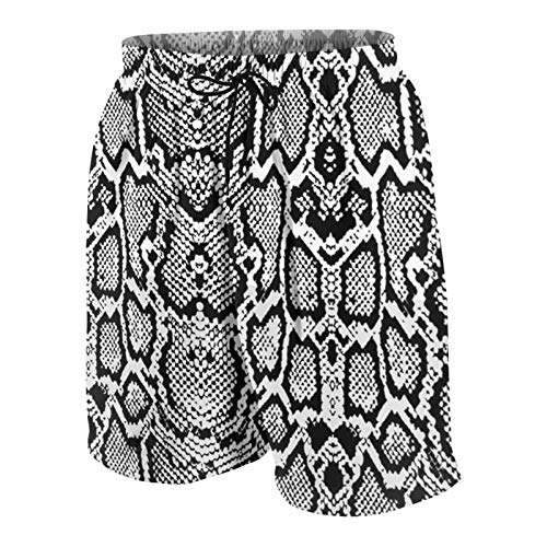 SARA NELL Mens Snake Skin Graphic Black Breathable Beach Board Shorts Swim Trunks Quick Dry2