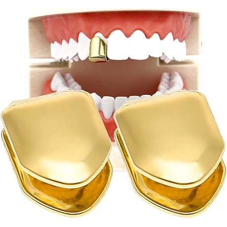 HuiYouHui 14K Plated Gold Grillz Mouth Teeth