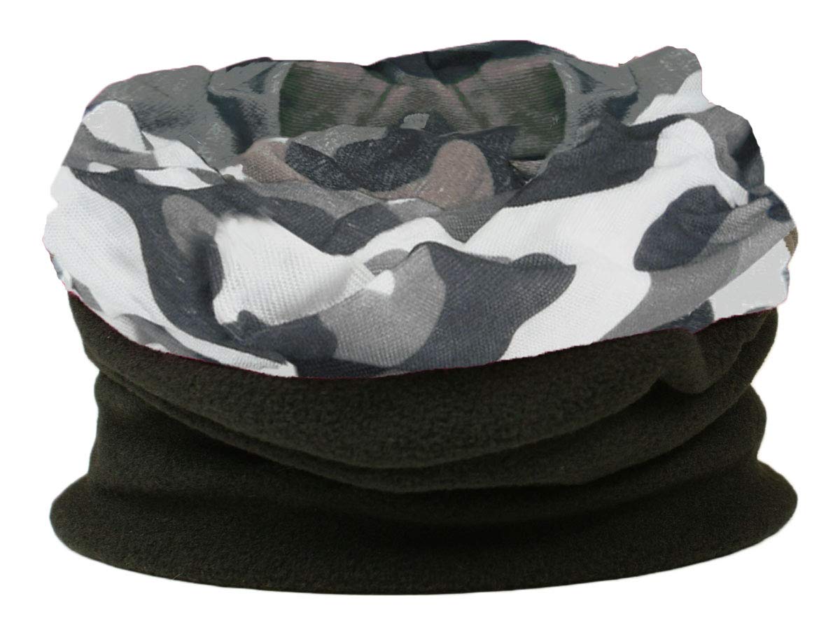 Rockjock Men's Camouflage Urban Grey Multifunctional Snood For Scarf, Hat, Neck Warmer, Hood, Balaclava With Fleece Section (Camouflage Urban Grey)