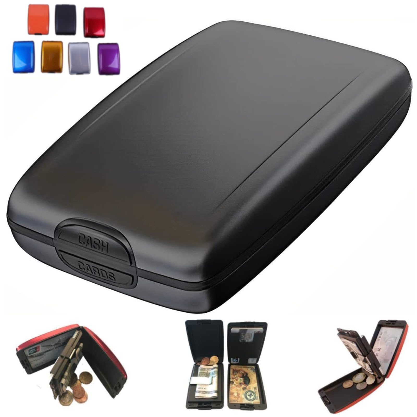 RFID Cash and Cards Wallet - 2024 New Slim Metal Wallet for Men RFID Credit Card Holder Credit Card RFID Flip Wallet Case Wallet