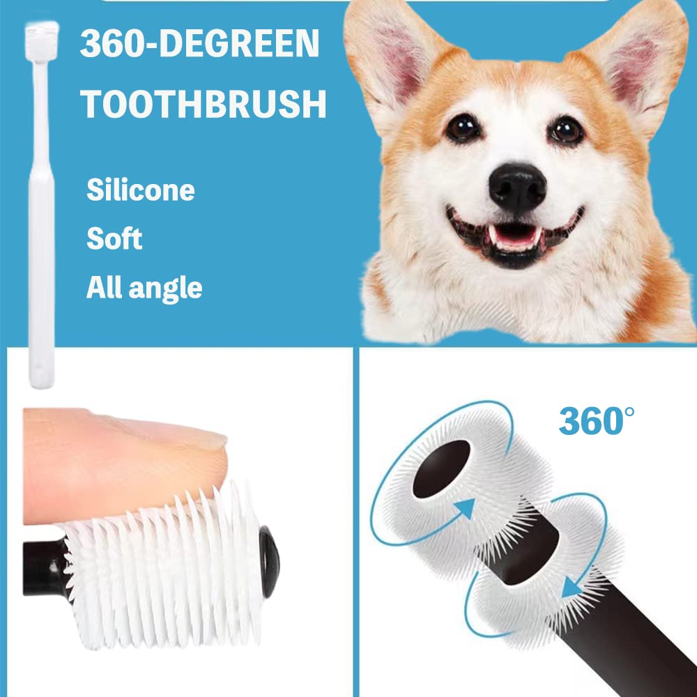 8 Pack Small Dog & Cat Toothbrush Kit, 360º Pet Toothbrush/Mini Head/Dual Head / 10000 Ultra-Soft Bristles Tooth Brush/Finger Toothbrushs for Cat Kitten Doggie Dental Care, Oral Hygiene - image 2