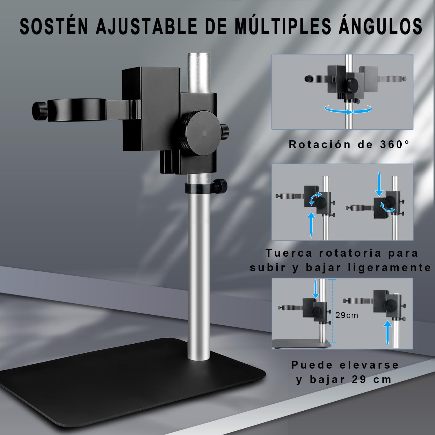 Microscopio digitale, microscopio industriale 1080p, interfaccia HDMI VGA, obiettivo C-baionetta ad alta definizione, Zoom 130x, lampada ad anello LED, con base metallica, per manutenzione