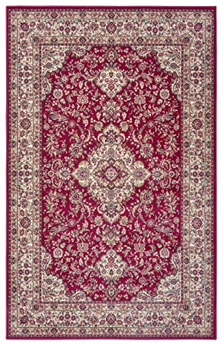 Nouristan Zahra - Alfombra oriental (160 x 230 cm, 100% polipropileno, resistente y fácil de limpiar, remallado, ideal para todas las zonas residenciales, apta para suelo radiante), color rojo y crema Cover