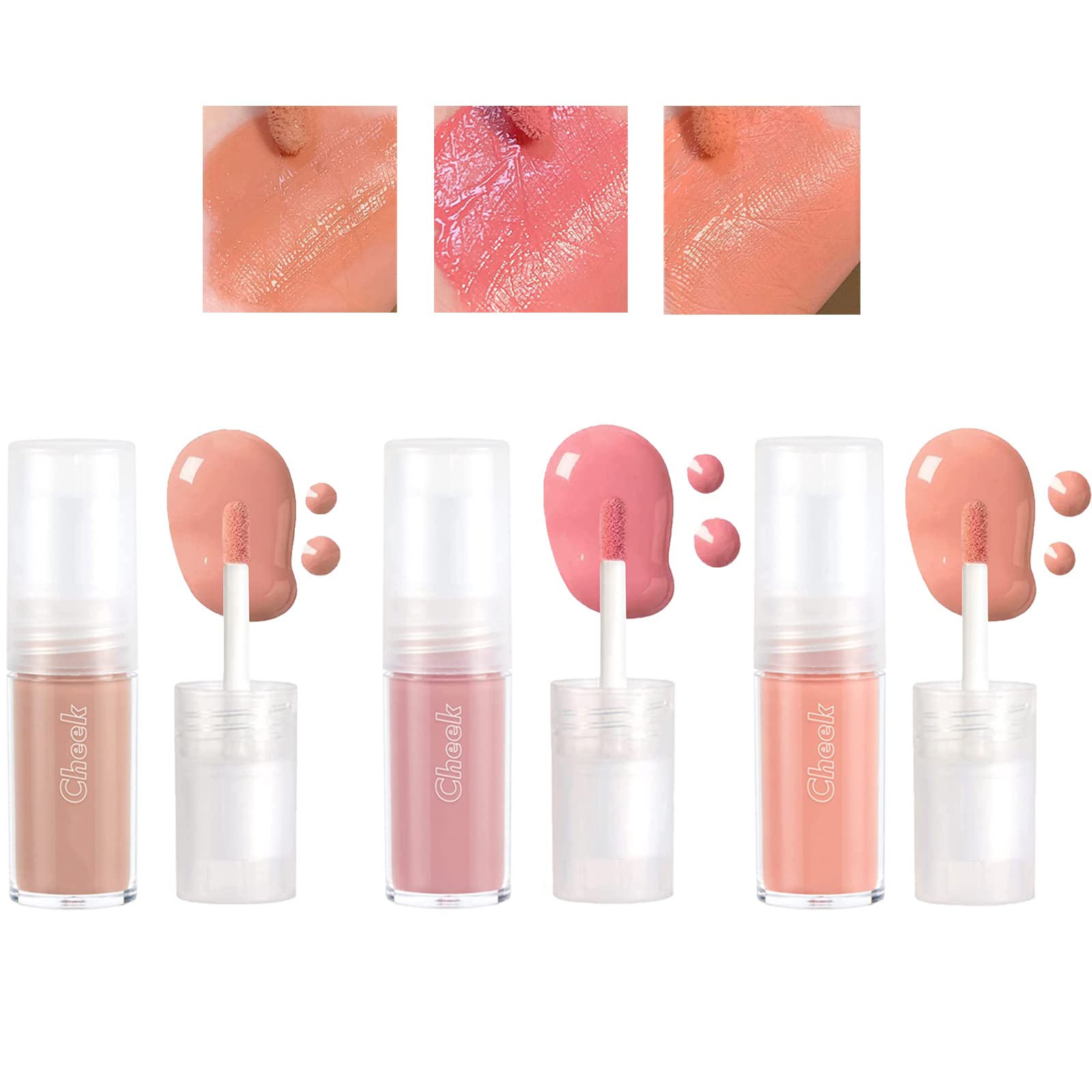 Domality 3 Colors Liquid Blush Set for Cheeks, 3pcs Matte Pink Orange Soft Cream Blush, Lightweight Blusher, Long Lasting, Natural Looking, Light Weight, Velvet Mousse Blush Cosmetics