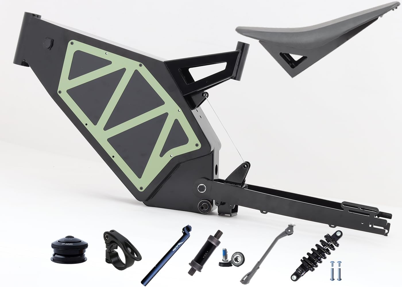 KEYU F7 Enduro Stealth Bomber Carbon Mountain Fat electrick Bicycle Dirt Full Suspension Big Space Strong Electric Bicycle Bike Ebike Frame Kit with Comfortable Long Seat