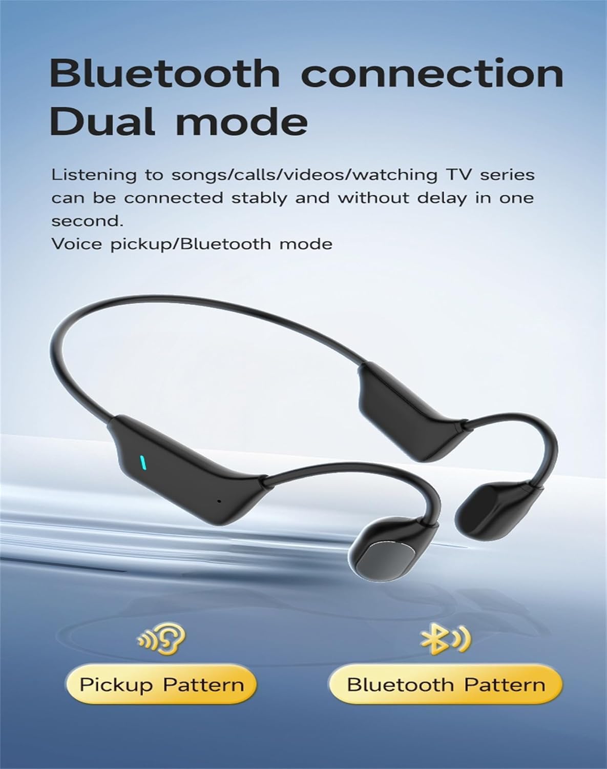 Auricolari Bluetooth a conduzione ossea, per anziani, ultra leggeri, 22 g, fino a 10 ore di durata della batteria