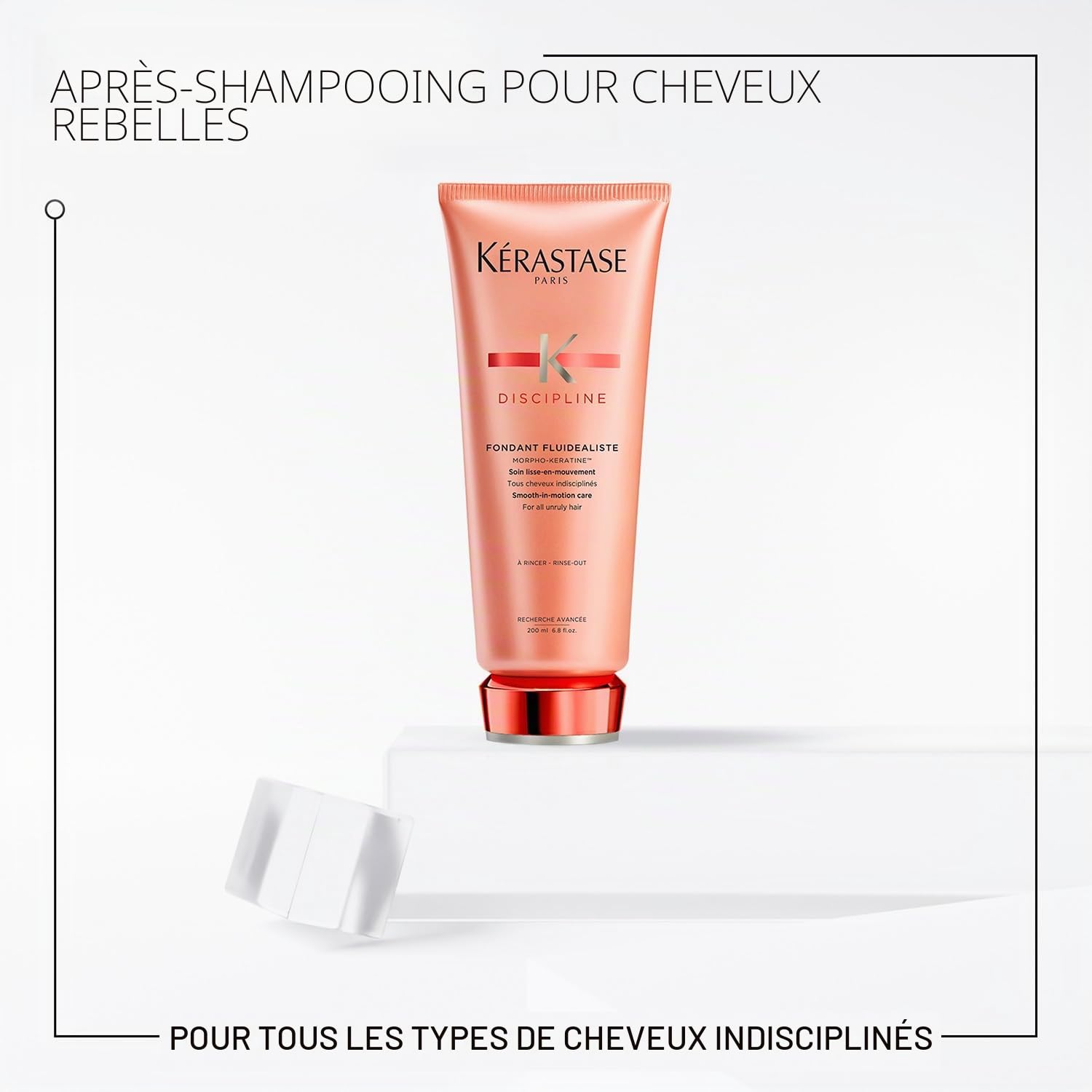 Kérastase, Discipline, Après-Shampoing, Lissant & Anti-Frisottis, Pour Cheveux Indisciplinés Fins à Moyens, Fondant Fluidéaliste, 200 ml