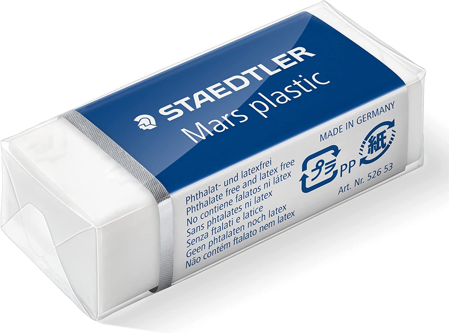 Staedtler temperino Doppio e 3 gomme Marte in plastica, Senza ftalati e Lattice, a Bassa sbriciolatura, Bianco, a Bassa abrasione