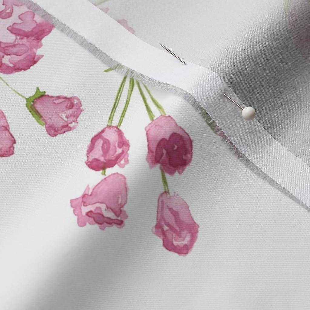Spoonflower Fabric - Cherry Blossoms Blossom Japan Garden Pink Watercolor Japanese Flower Printed on Organic Cotton Sateen Fabric by The Yard - Sewing Quilting Apparel Home Decor