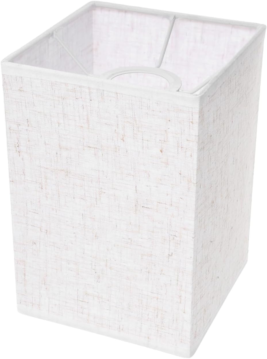 Rectangular Linen Lamp Shade for Table and Floor Lamps Soft Light Diffuser Easy Installation 7.87X5.51X5.51 Inch Bedroom and Living Room Decor