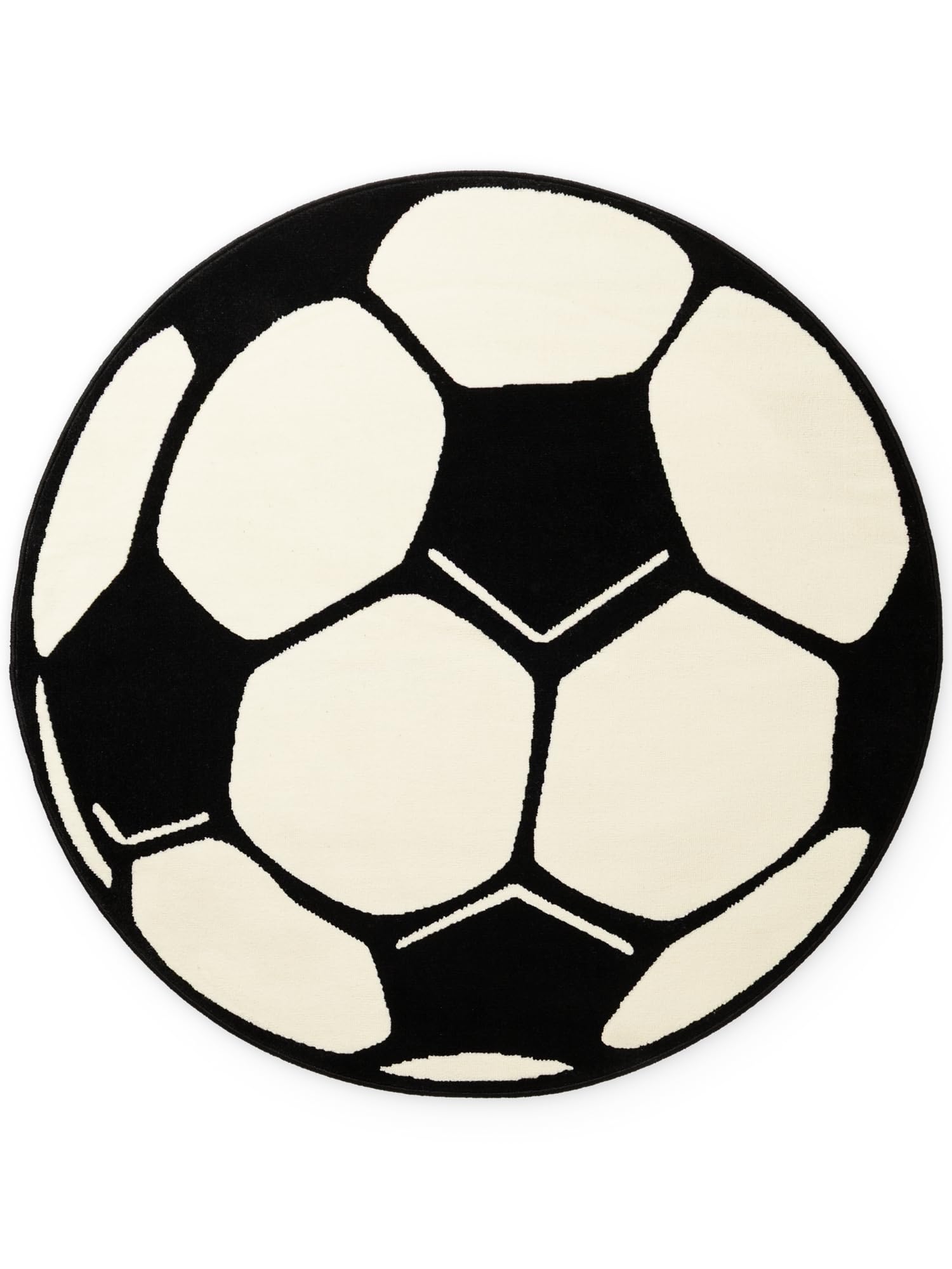 Hanse Home PP Fußball Rund Spielteppich – Kinderteppich rutschfest Kurzflor Teppich Fußball-Spielteppich Fußball-Motiv für Schlafzimmer, Kinderzimmer, Spielzimmer – Ø 150cm