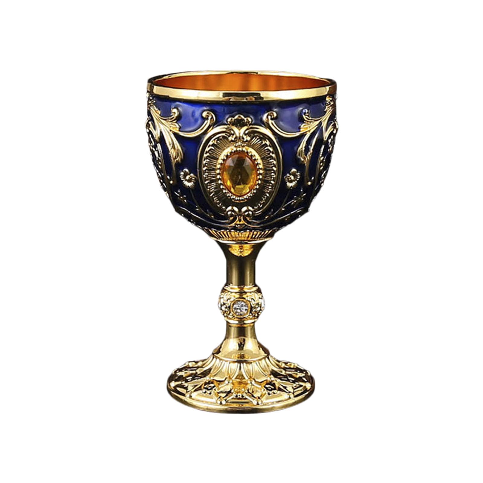 Tsophreniq Luxurious 100ml Retro Inspired Wine Glass Sturdy Alloy Materials Ergonomic Wine Cup Sophisticated 100ml Retro Cup Ergonomic