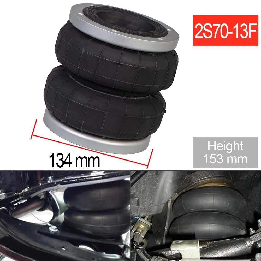 Amortiguadores para Coche Suspensión Neumática 2S70-13F Amortiguador Goma con Resorte Neumático/Bolsa Aire Doble Espiral con Apertura Suspensiones de Aire
