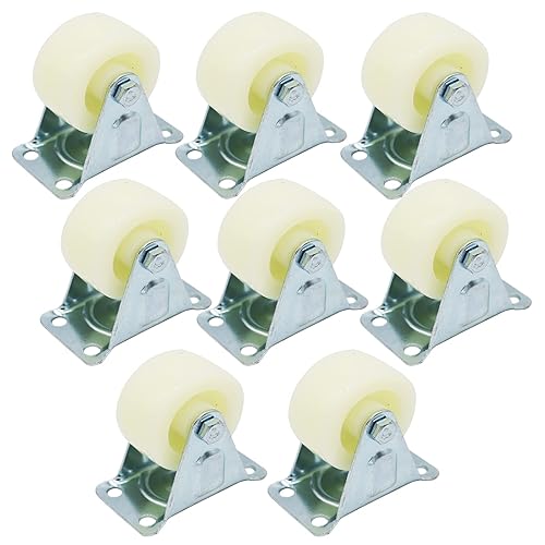 Ruedas giratorias rígidas de PP de 2 pulgadas, placas superiores no giratorias para muebles y banco de trabajo, 8 paquetes