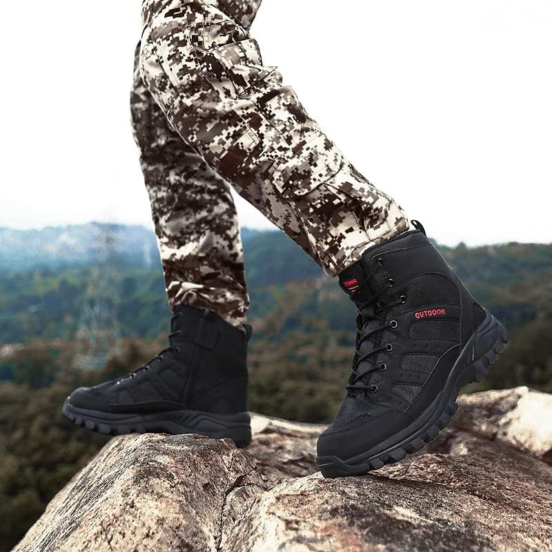 High Top Men Hiking Boots Breathable Outdoor Mountaineering Climbing Shoes Anti-slip Casual Trekking Hunting Sneakers for Men
