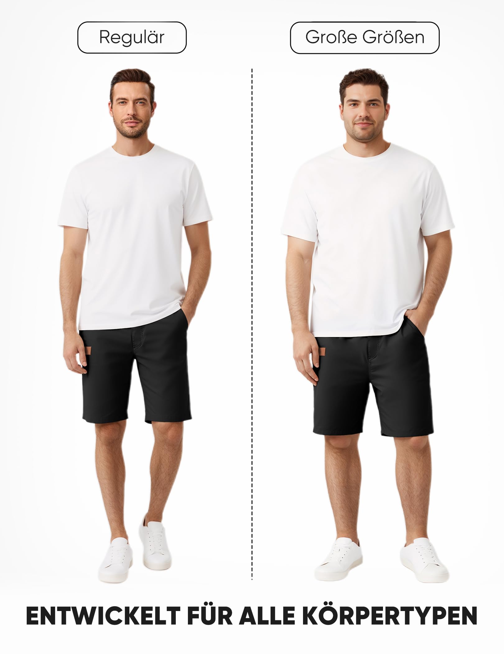 JMIERR Kurze Hosen Herren Sommer Shorts Herren Chino Baumwolle Elastische Taille mit Taschen S-3XL