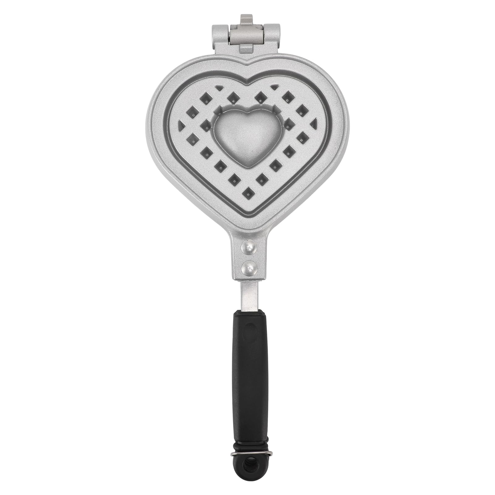 Heart Shape Waffle Maker | Double Sided Nonstick Waffle Pan | Mini Waffles for Breakfast/Dessert/Party | Aluminum Alloy, Compact 5.7x13.8in