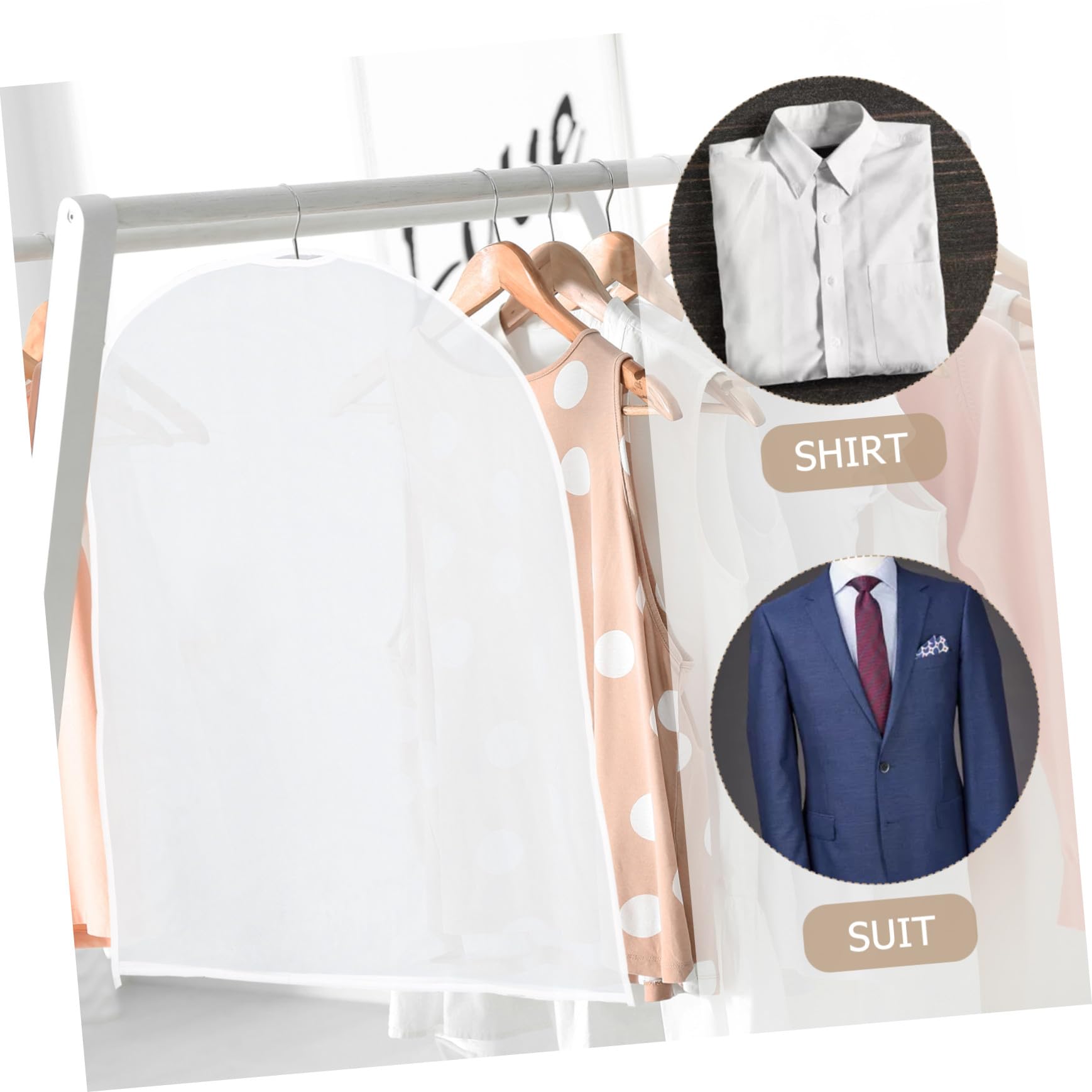 10 piezas Funda Protectora para Ropa Colgante Translúcida Resistente al Polvo para Armario Hogar Reutilizable y Fácil Limpieza