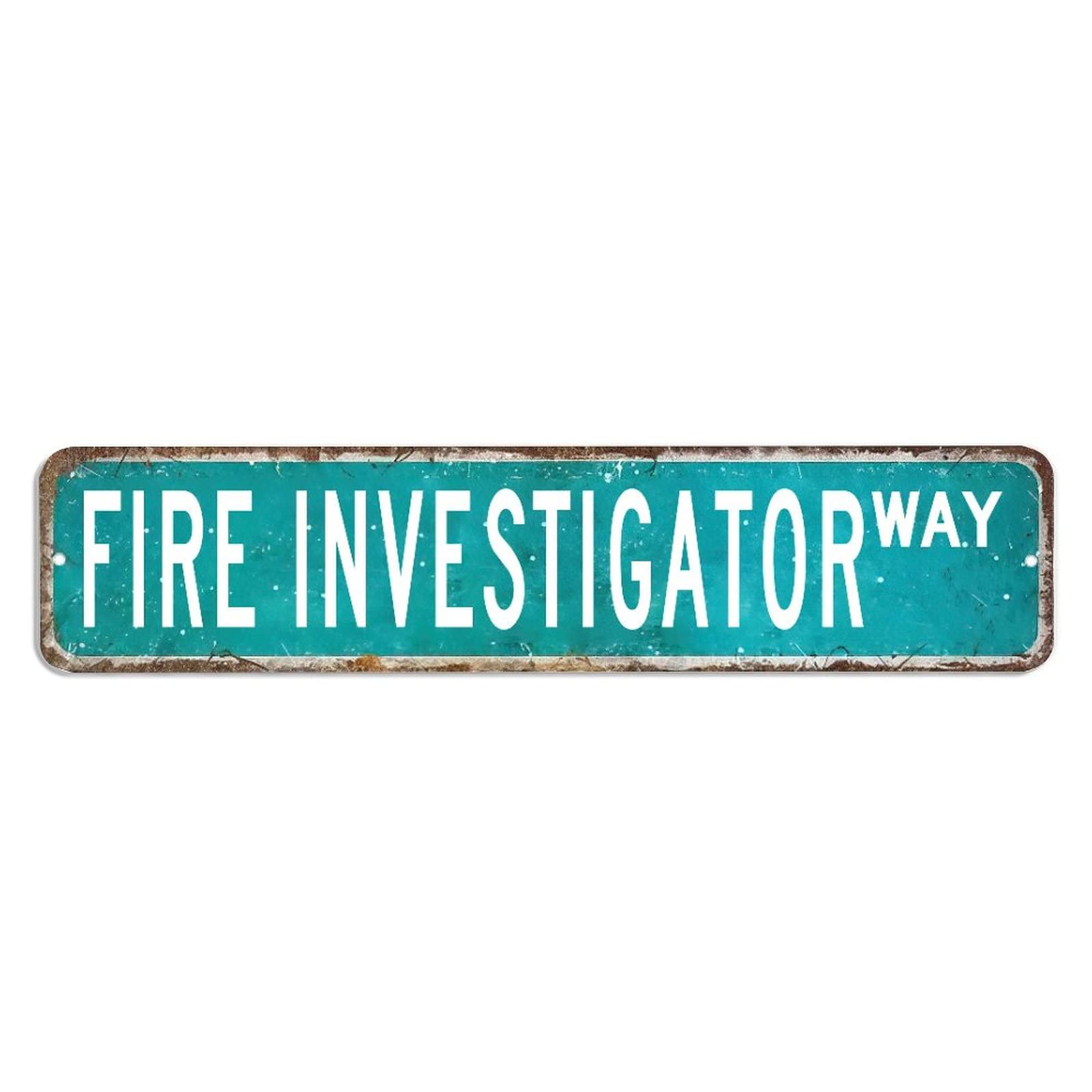 peiyeety Vintage Metal Tin Sign Fire Investigator Way Retro Street Sign, Rustic Wall Decor for Home, Office, Man Cave, Garage, Kitchen, Farmhouse, Patio, Garden, Porch, 4 * 16 inch