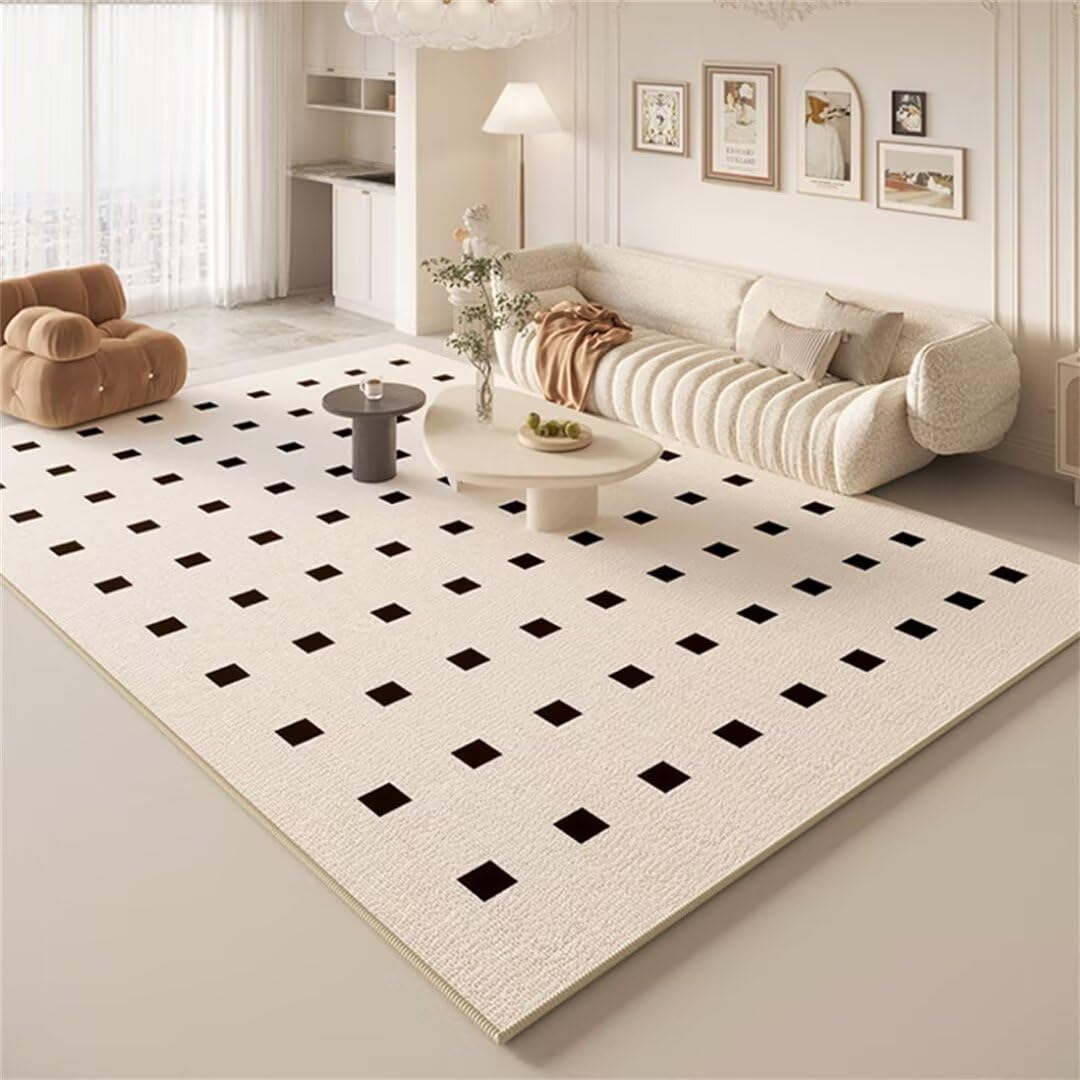 Tapis chambre bébé fille 70x140cm noir lavable pour salon et éveil