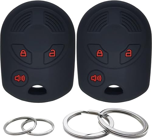 Miniatura 7 de Funda de silicona para llavero de 2 piezas, protector sin llave compatible con Ford C-Max Escape Expedition Flex Focus Fusion Mustang Taurus Transit