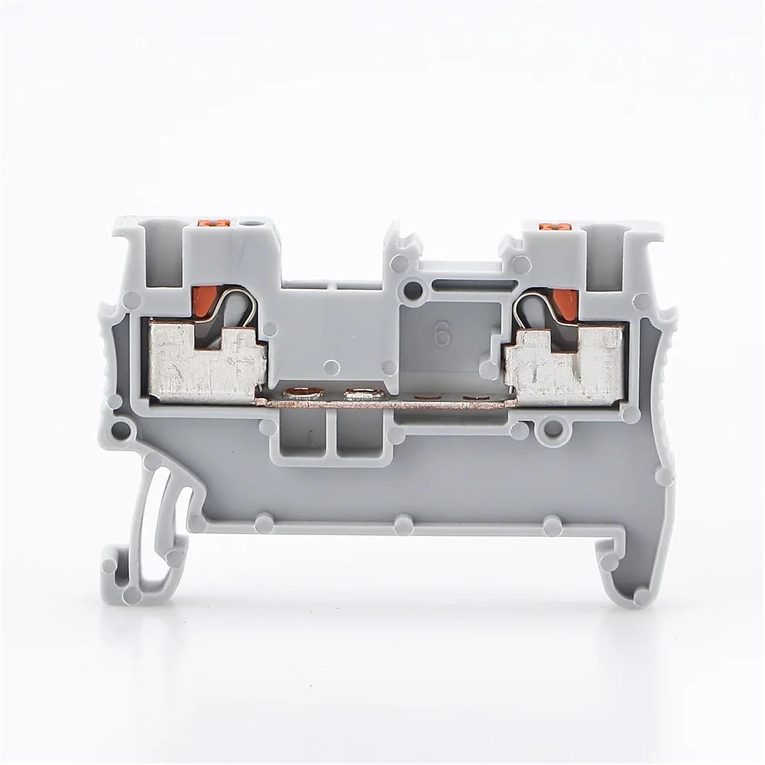 PT-1.5 Din Rail Terminal Block Electrical Wire Spring Connection Push in Wiring Conductor 10pcs Terminal Connector Strips PT1.5(Gray)