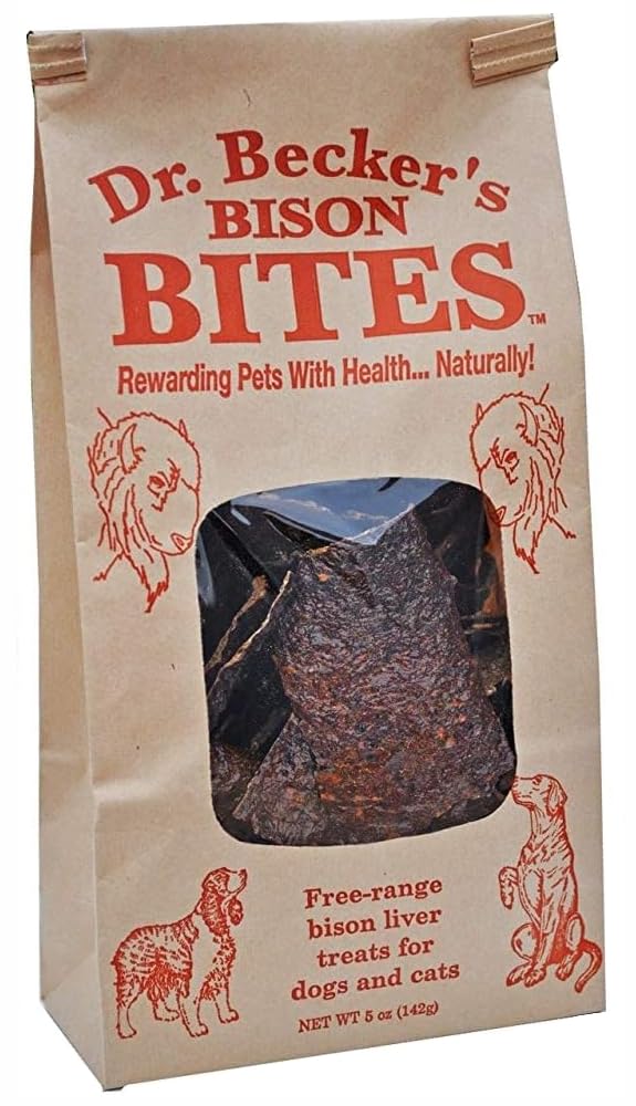 Bison Bites | 100% Pure Meat Protein | Grain Free Liver Training Treats for Dogs & Cats, 5 oz